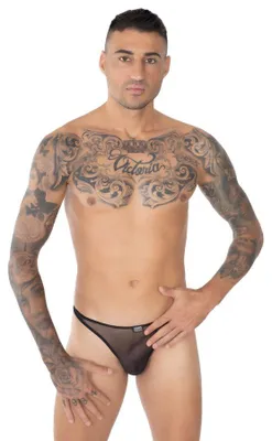 Obrázek produktu pro Pánská průhledná tanga černá 6977 Eros Veneziani, vel. L/XL