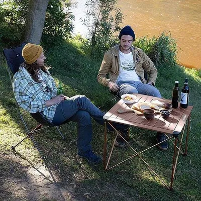 Produktbild von Famanu Picknicktisch Klappbar aus Aluminium - 52,5 x 52,5 x 46 cm