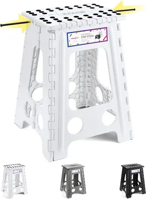 Produktbild von Klapphocker 46 cm, weiß, Tragkraft 136 kg, PP Kunststoff, für Camping