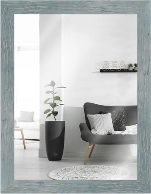 Produktbild von MendeFrames H750 Wandspiegel Strandhaus blau 21x29,7 cm