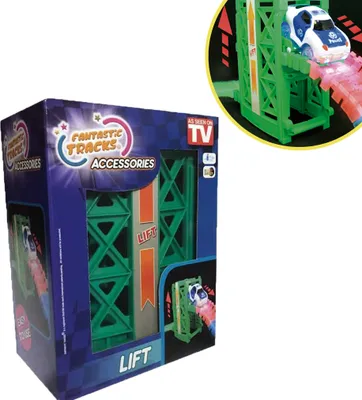 Produktbild von Fantastic Tracks® Autorennbahn Zubehör Set - Lift - Fahrstuhl - Ersatzteil flexible Schlangen Rennbahn