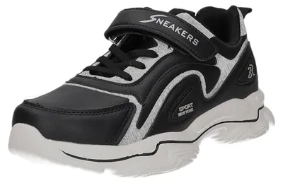 Produktbild von Sneakers Kinder-Mädchen-Sneaker-Slipper-Klettschuh Schwarz-Weiß, Farbe:schwarz, EU Größe:33