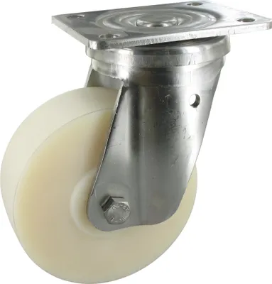 Produktbild von Edelstahlrollen Lenkrolle ohne Feststeller Ø125mm Polyamid Anschraubplatte