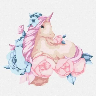 Produktbild von Malen nach Zahlen – Märchenhaftes Einhorn 30 x 30 cm – Ideyka