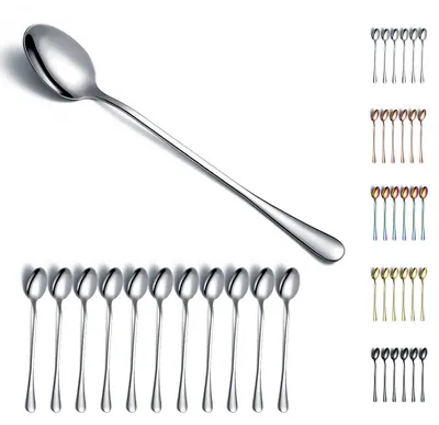 Image de Cuillères à thé glacé Löffels - 12 cuillères mélangeuses de 19 cm de long, lot de 12