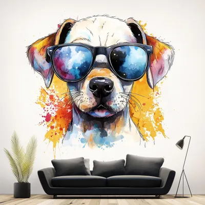 cooler Labrador-Welpe – Decords Wandtattoo, Produktansicht 1