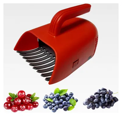 Produktbild von Handbeerenpflücker mit Kamm - Ergonomischer Beerenkamm aus Kunststoff für Heidelbeeren, Himbeeren, Brombeeren und Johannisbeeren
