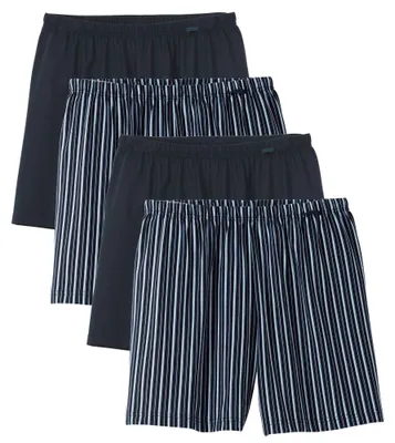 Produktbild von CALIDA Herren Web-Boxershorts, 4er Pack - Prints Benefits, Baumwolle, Single Jersey Weiß/Dunkelblau M (50)