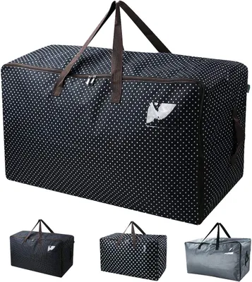 Productafbeelding van Iwill create PRO waterdichte - Vochtbestendige grote kledingkleren opbergtas in kast/zolder - Zwart met stip