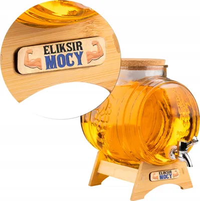 Zdjęcie produktu dla Beczka z kranikiem 5L na bimber nalewki wódkę alkohol na prezent +TABLICZKA