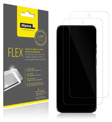Produktbild von 2x Schutzfolie für Motorola Moto G35 5G Folie, 100% Displayabdeckung, dipos Flex