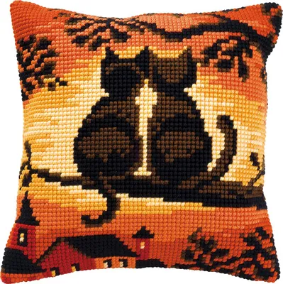 Produktbild von Vervaco KK752 Kreuzstichkissen Motiv Katzen