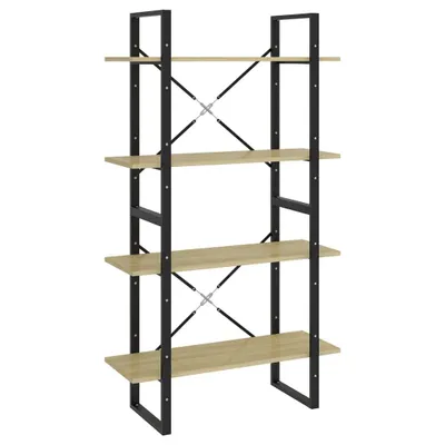 Zdjęcie produktu dla vidaXL Regał na książki 4 przegrody dąb sonoma 80x30x140 cm Materiał drewnopochodny
