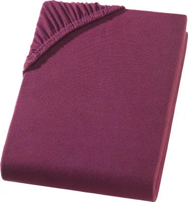 Produktbild von Spannbettlaken 140x200 cm - 160x220 cm - Bordeaux / Weinrot - Jersey Wasserbett Boxspringbett Übergröße