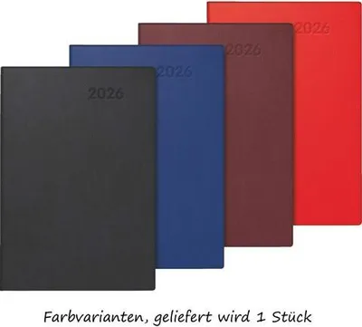 Produktbild von BRUNNEN Taschenkalender 2026 - A7 - Modell 716 – Kunststoff-Einband, sortiert - 1 Stück