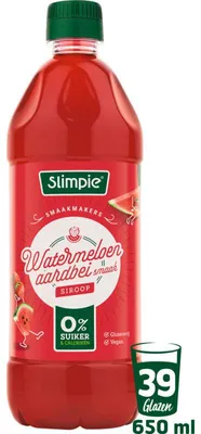 Obrázok produktu pre Slimpie Watermeloen Aardbei Siroop 0% Suiker, 650 ml - nízkokalorický ovocný sirup