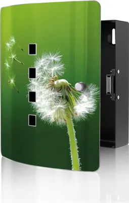 Produktbild von banjado Design Schlüsselkasten aus Edelstahl für 10 Schlüssel, Schlüsselschrank 24 x 21,5 x 7cm groß mit Magnetverschluss,  Pusteblume [BWSK 10074]