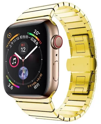 Produktbild von Für Apple Watch Series 10 46mm / Ultra 1 + 2 49mm 9 8 7 45 / 6 SE 5 4 44 / 3 2 1 42mm Style Stahl Gold Ersatz Armband Smart Uhr Neu