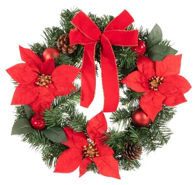 Produktbild von Idena Weihnachtskranz rote Schleifen Ø40cm für Innen