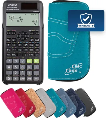 Produktbild von Casio FX-87 DE Plus II Taschenrechner mit Schutztasche im Jeans-Design türkis