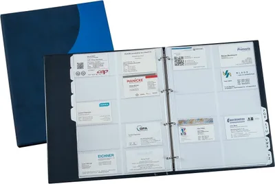 Produktbild von Eichner Visitenkartenmappe DIN A4 blau 1 St. - Visitenkarten