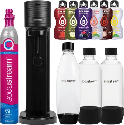 Obrázek produktu pro Výrobník perlivé vody Sodastream Gaia Black 3 lahve 6 kartuší Bolero
