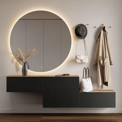 Produktbild von Planetmöbel Flur Möbel Garderobe Hängeschrank 2x 140 cm gold eiche / anthrazit, Wandgarderobe hängend oder stehend