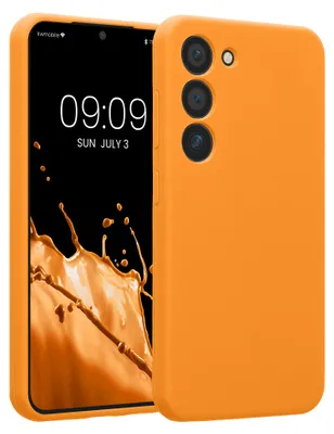 Produktbild von kwmobile Hülle kompatibel mit Samsung Galaxy S23 - Hülle Silikon gummiert - Handyhülle - Handy Case in Fruity Orange