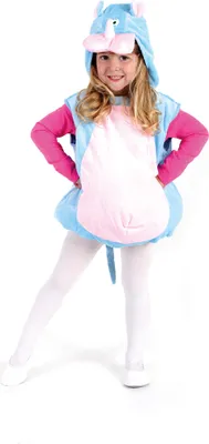 Produktbild von Oh2001-104-110 türkis-rosa Kinder Nashorn Weste Kostüm Gr.104-110
