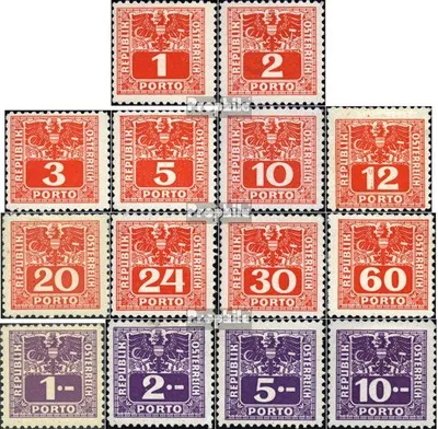 Produktbild von Briefmarken Österreich 1945 Mi P175-P188 (kompl.Ausg.) gestempelt Portomarken