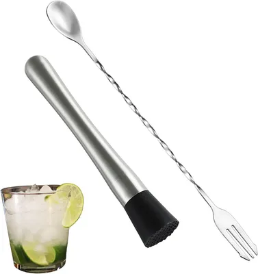 Productafbeelding van Cocktail Stamp met Barlepel - Rvs Cocktails Menger voor Mojito's, Sappen en Meer