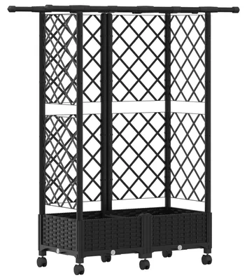 Obrázok produktu pre Vyvýšený záhon s mriežkou a čiernou strechou, rozmer 124 x 40 x 127 cm, materiál: PP