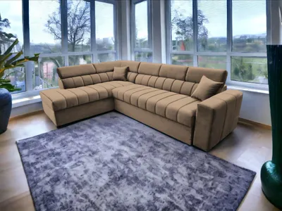 Obrázok produktu pre FurMeb24 ECKSOFA KENNO L 252 x 170 cm CAPPUCCINO - ľavá strana - s posteľným boxom a funkciou spánku