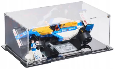 Produktbild von Blacked Brick Vitrine mit bedruckter Rückwand für LEGO® 10353 ICONS – Williams Racing FW14B & Nigel Mansell