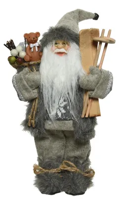 Produktbild von Weihnachtsmann Weihnachtsfigur grau 45 cm