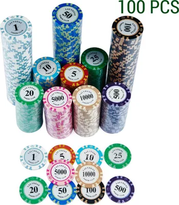 Obrázek produktu pro 100 kusů pokerových žetonů herní příslušenství digitální
