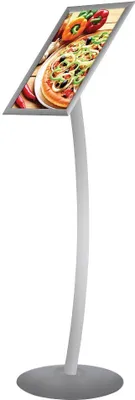 Produktbild von update displays Infoständer silber DIN A4 35,8 x 35,8 x 117,6 - 121,2 cm, 1 St.