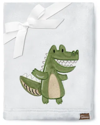 Image de Be Mammy Couverture douillette pour bébé Couverture douillette avec application 3D 76 x 102 cm BE20-168 (Gris clair - Crocodile, 76 x 102 cm)