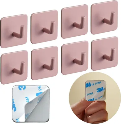 Immagine prodotto di Omgoods - Set di 8 ganci adesivi per abbigliamento per bambini, color rosa