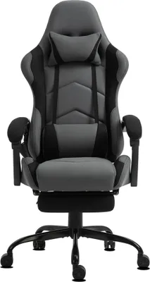 A gaming chair shown from the front against a white background.