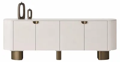 Immagine prodotto di Elegante consolle bianca con dettagli dorati e design moderno