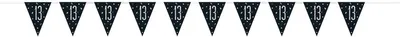 Produktbild von Wimpelkette schwarz & silber Zahl 13