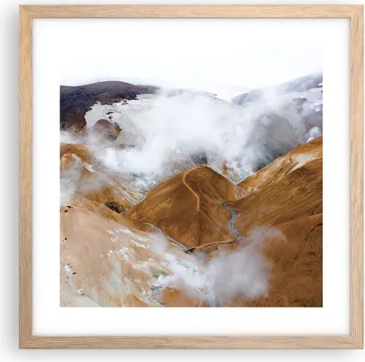 Produktbild von Gerahmtes Poster - Rahmen in heller Eiche - Berge Wolken Landschaft - 40x40 cm - Wand Bild - Wanddeko - Wandbilder - Kunstposter - Wandposter - Bilderrahmen - Bilder - Kunstdruck - P2NAC40x40-4711
