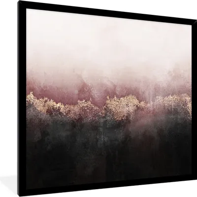 Produktbild von MuchoWow® Gerahmtes Poster Glitter - Gold - Abstrakt 40x40 cm - Poster mit Schwarzem Bilderrahmen Wandposter Rahmen Foto Bilder - Mit Rahmen - Wanddekoration Schlafzimmer