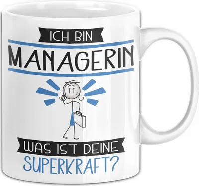 Produktbild von Managerin Geschenk Tasse Ich Bin Managerin Was Ist Deine Superkraft Geschenkidee Lustig Geburtstag Weihnachten (Weiß)