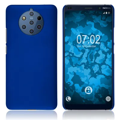 Produktbild von PhoneNatic Case kompatibel mit  Nokia 9 PureView - Hülle blau gummiert Hard-case Cover