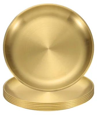 Imagen del producto de Juego de 6 platos de acero inoxidable de 19 cm - Plato redondo para servir, ideal para restaurantes y hogares