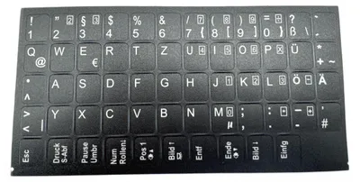 Produktbild von DEUTSCHE Tastaturaufkleber - schwarz MATT 58 Tasten 1,1 cm x 1,3 cm Selbstkleben kompatibel für Medion Akoya