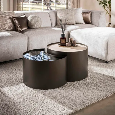 Produktbild von Hoyz Collection – Halbmond-Couchtisch – Bronze – 60 x 60 x 41 cm