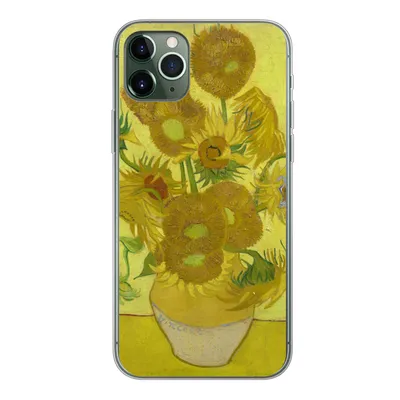 Produktbild von MuchoWow® Handyhülle Schutzhülle Hülle für iPhone 11 Pro Max Sonnenblumen - Vincent van Gogh Silikon Softcase Handy Hülle - Schutz